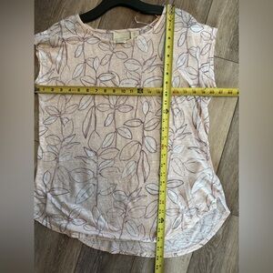 100% linen Leaf Print Women's Top ( #2 photo is true color)